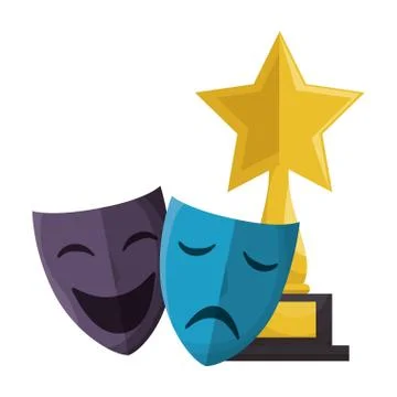 Cinema entertainment elements icons Stock Illustration