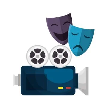 Cinema entertainment elements icons Stock Illustration
