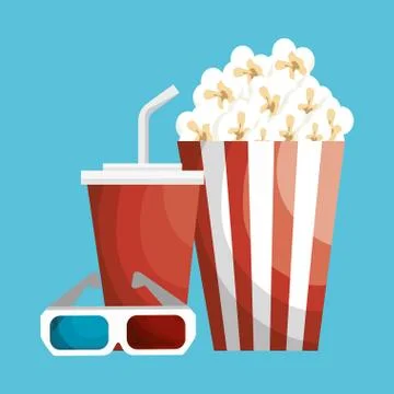 Cinema entertainment elements icons Stock Illustration