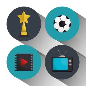 Cinema entertainment elements icons Illustrazione stock