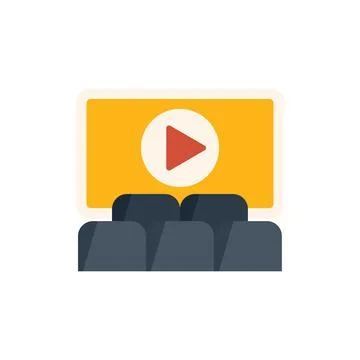 Cinema event icon flat vector. Calendar manager Ilustração Stock