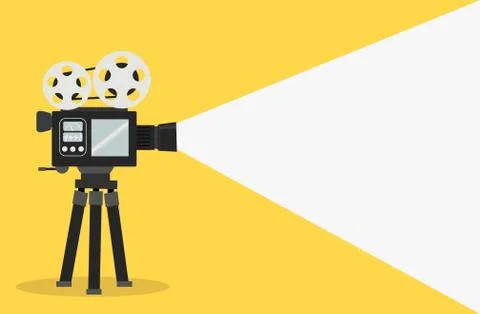 Cinema film camera vector concept Illustrazione stock
