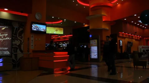 Cinema foyer Stock Footage 4631430