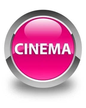Cinema glossy pink round button Illustrazione stock
