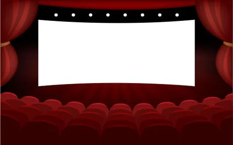 Cinema hall mockup Stock Illustration