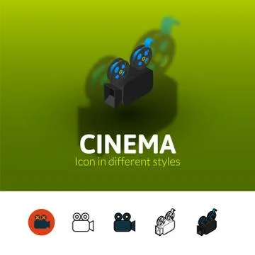 Cinema icon in different style Stock Illustration