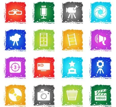 Cinema icon set Stock Illustration