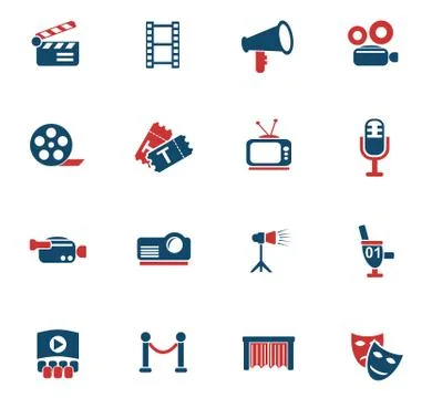 Cinema icon set Stock Illustration