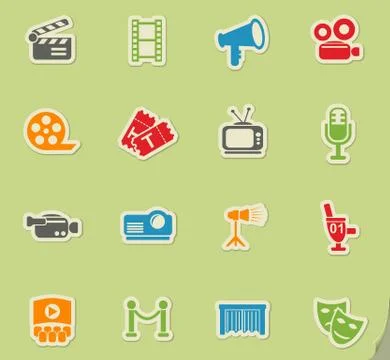 Cinema icon set Stock Illustration