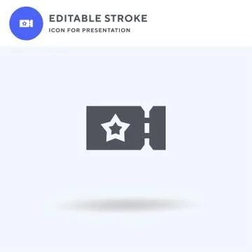 Cinema icon vector, filled flat sign, solid pictogram isolated on white, logo Ilustración de archivo