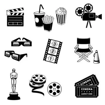Cinema Icons Stock Illustration