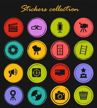 Cinema icons set Stock Illustration