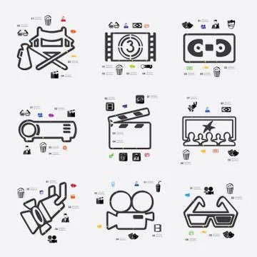 Cinema infographic Stock Illustration