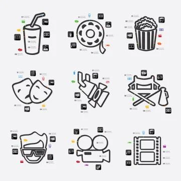 Cinema infographic Stock Illustration