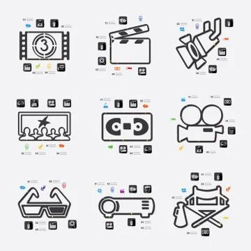 Cinema infographic Stock Illustration