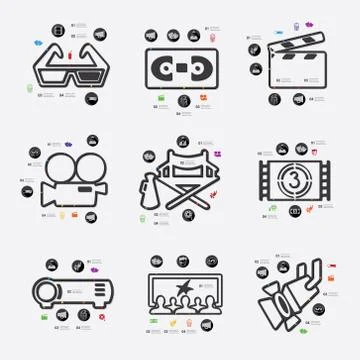 Cinema infographic Stock Illustration
