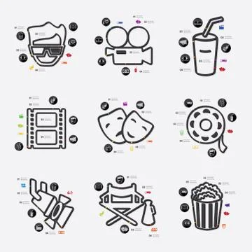 Cinema infographic Stock Illustration