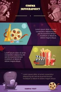 Cinema Infographic Set Stock Illustration