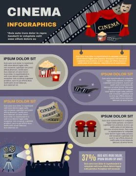 Cinema Infographics Set 库存插图