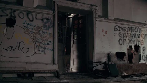 Cinema Interior Abandoned Door Stock Footage 73464668