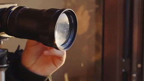 Cinema-lens close-up. Video stock 82879136