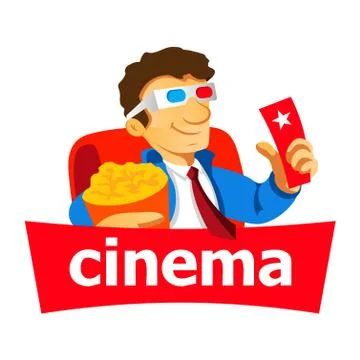 Cinema man logo Stock Illustration