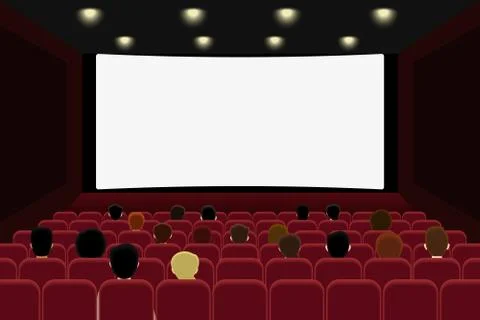 Cinema with people Stock Illustration