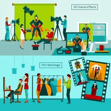 Cinema People Set Illustrazione stock