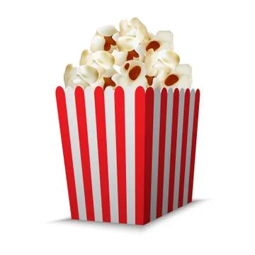 Cinema popcorn box mockup, realistic style Stock Illustration