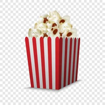 Cinema popcorn box mockup, realistic style Stock Illustration