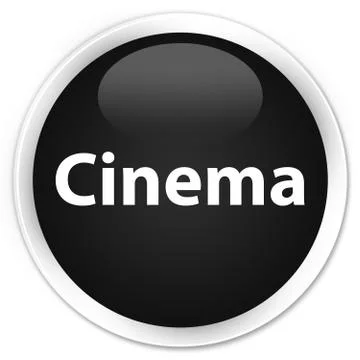 Cinema premium black round button Stock Illustration