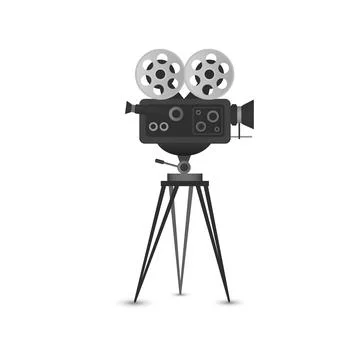 Cinema projector isolated on white Stock Illustration