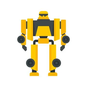 Cinema robot transformer icon flat isolated vector Stock Illustration