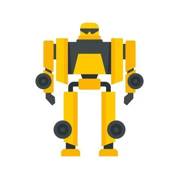 Cinema robot transformer icon flat isolated Stock Illustration