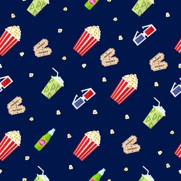 Cinema seamless pattern vector Stock Illustration