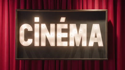 Cinema sign lighting up Stock Footage 285549982