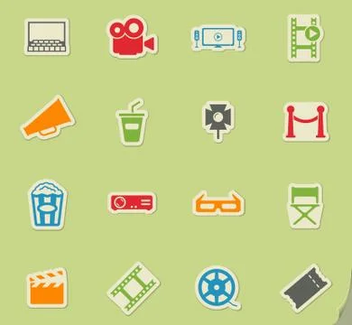 Cinema simply icons Illustrazione stock