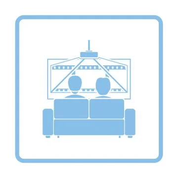Cinema sofa icon Stock Illustration