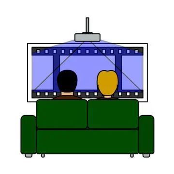 Cinema Sofa Icon 스톡 일러스트