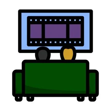 Cinema Sofa Icon 스톡 일러스트