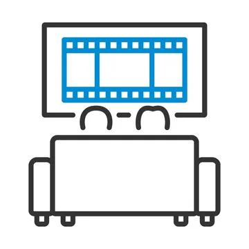 Cinema Sofa Icon 스톡 일러스트