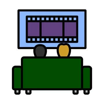 Cinema Sofa Icon 스톡 일러스트