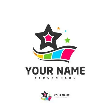 Cinema Star logo vector template, Creative Film Strip Cinema logo design conc Stock Illustration