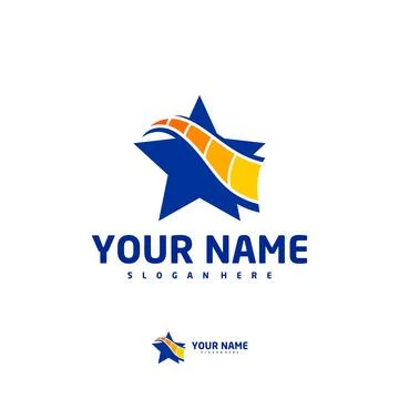 Cinema Star logo vector template, Creative Film Strip Cinema logo design conc Stock Illustration