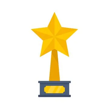 Cinema star trophy icon flat isolated vector Stock Illustration