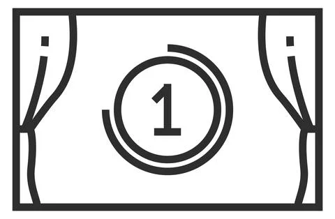 Cinema start icon. First frame movie on screen Stock Illustration