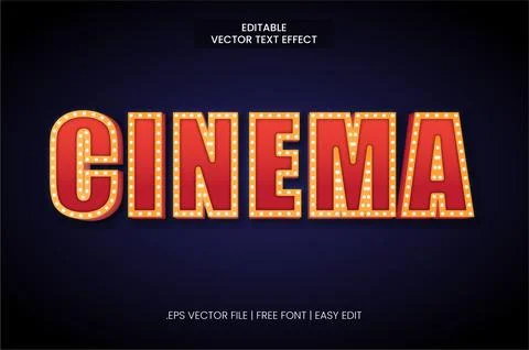 CINEMA TEXT EFFECT 스톡 일러스트