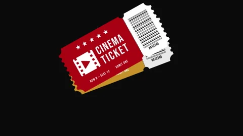 Cinema Ticket Animation with Barcode Stock Footage 334047311