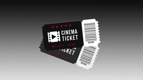 Cinema Ticket Animation with Barcode Stock Footage 334047556