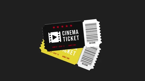 Cinema Ticket Animation with Barcode Stock Footage 334066160
